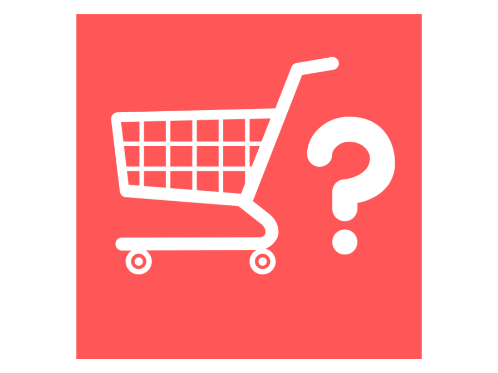 shopping cart with question mark