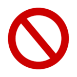 Red circular "no" symbol